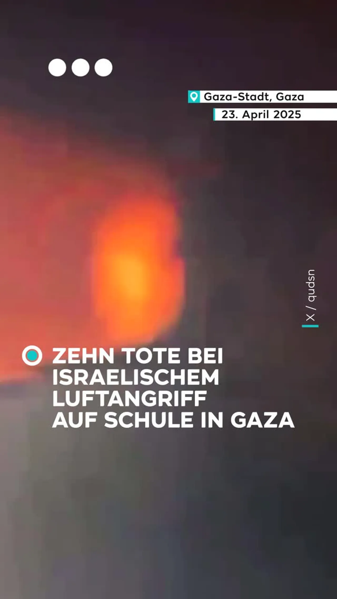 Israelischer Luftangriff
auf Schule in Gaza